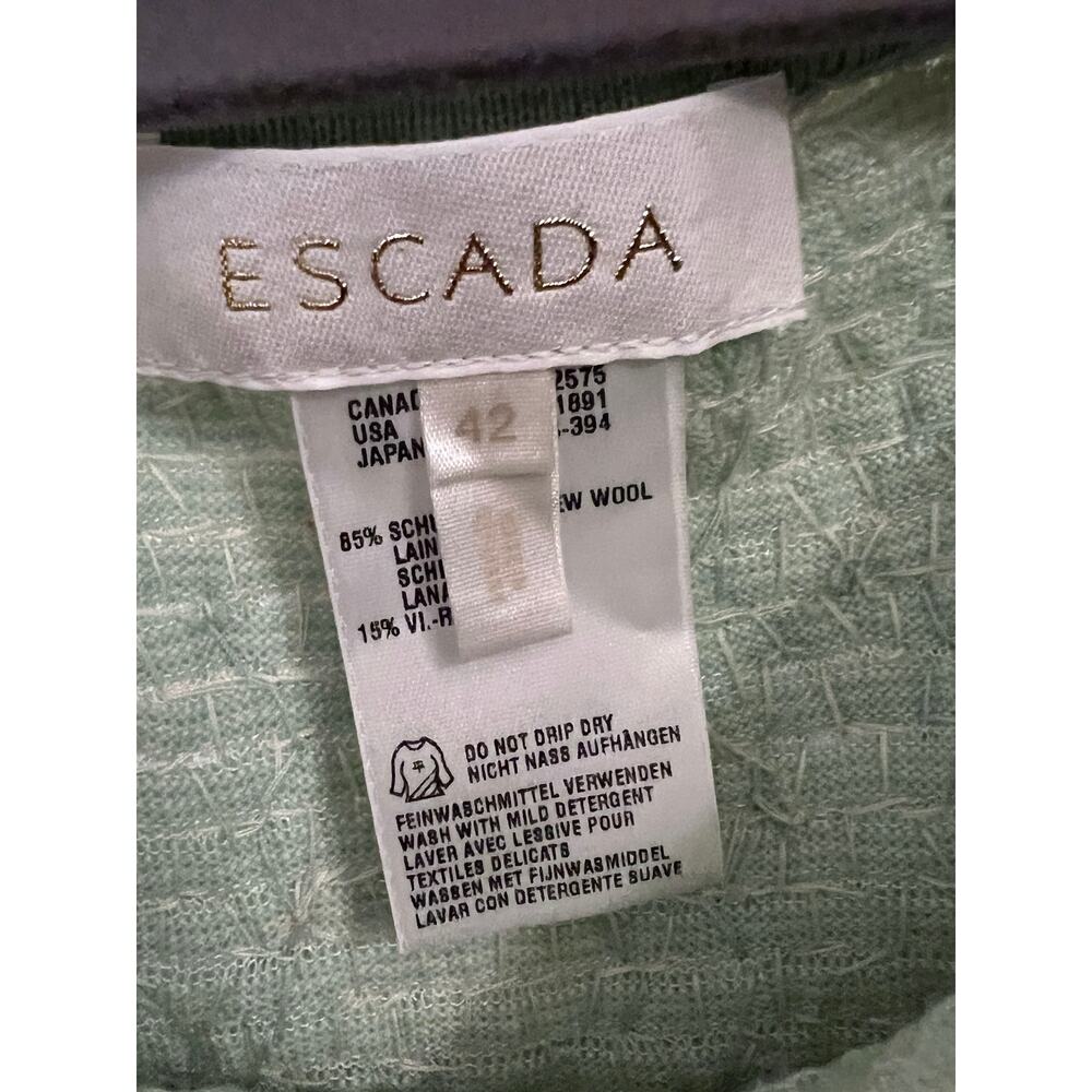 VTG Escada ombré Gradient Green sequined sleeveless Wool top Mermaidcore Runway - Picture 3 of 15